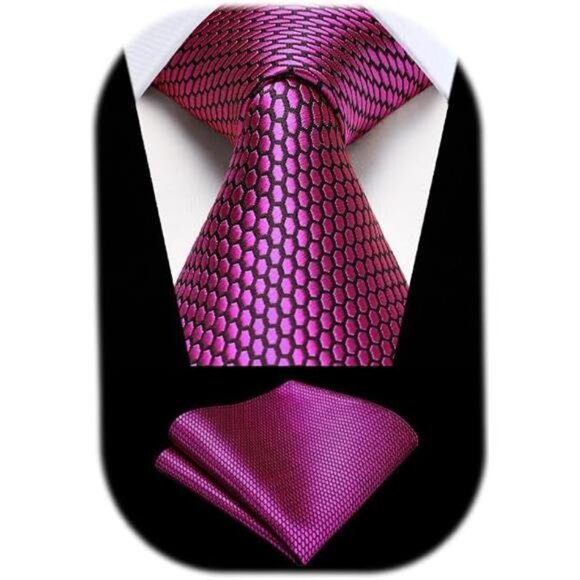 Other - Ties for Men Plaid Checkered Tie with Pocket Square Woven Business